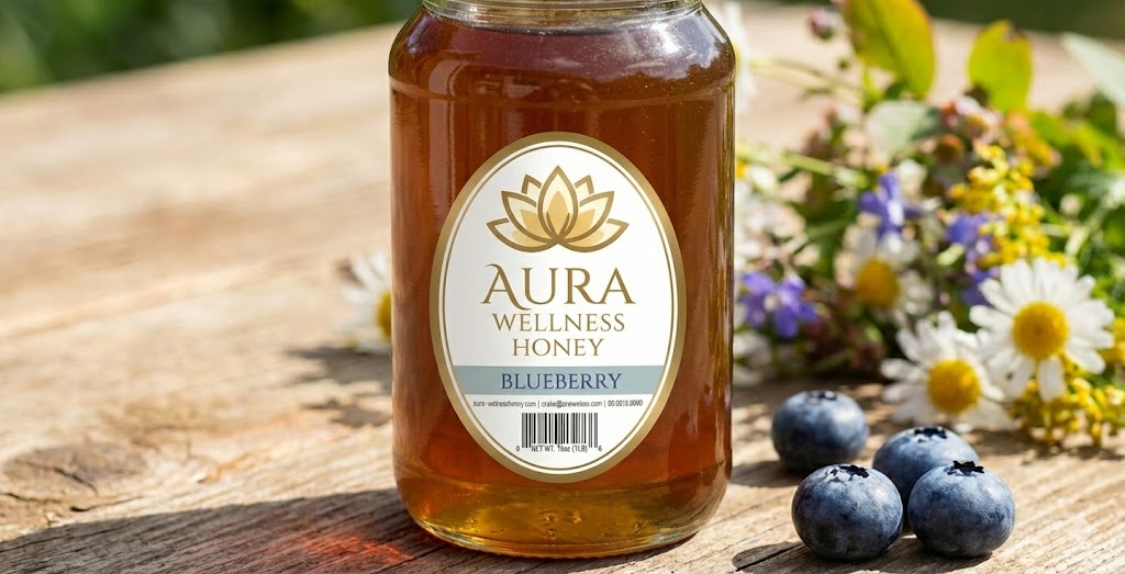 Aura Wellness Blueberry Honey 1lb